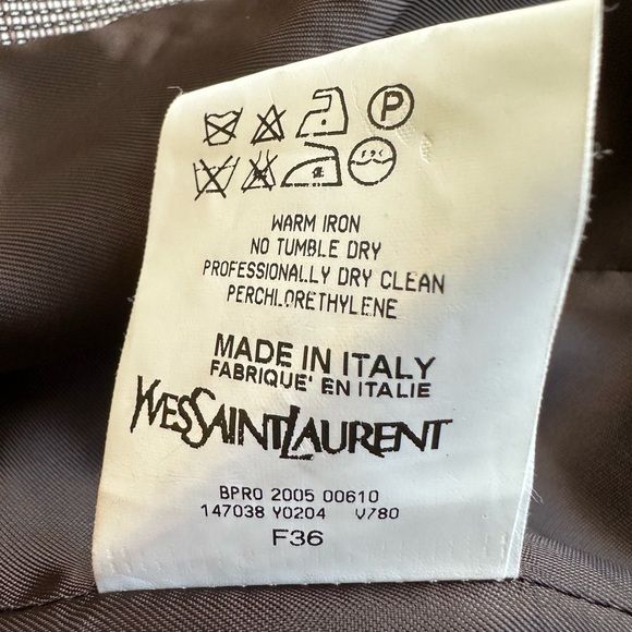 YVES SAINT LAURENT vintage 2PCS brown wool suit, FR36….REDUCED - Picture 12 of 16